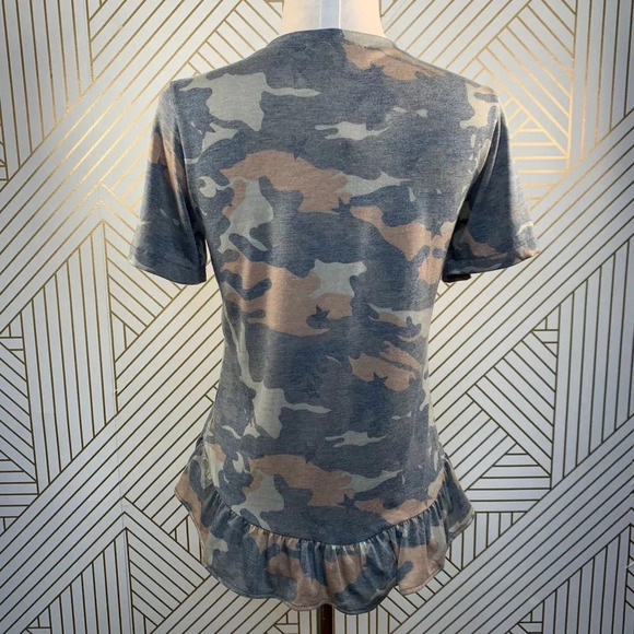 Melissa Masse Camo Tiger Applique Ruffle-Hem Tee - Picture 7 of 10